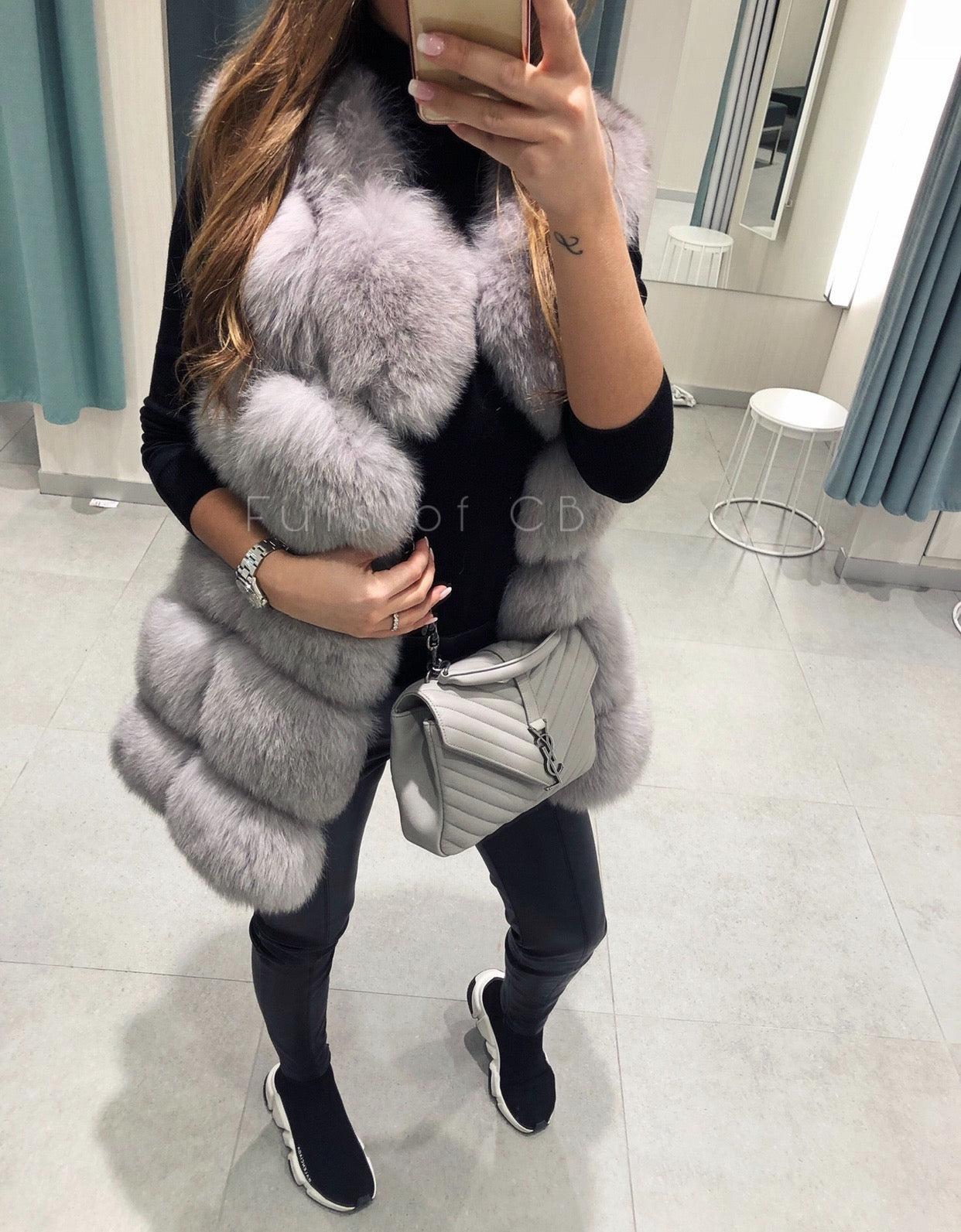 Square fur vest