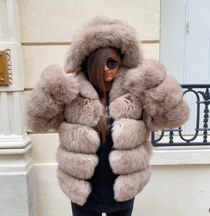 Hooded bubble coat