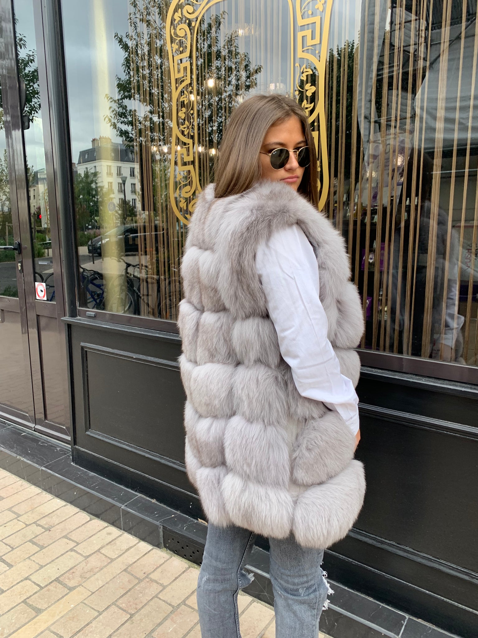 Square fur vest